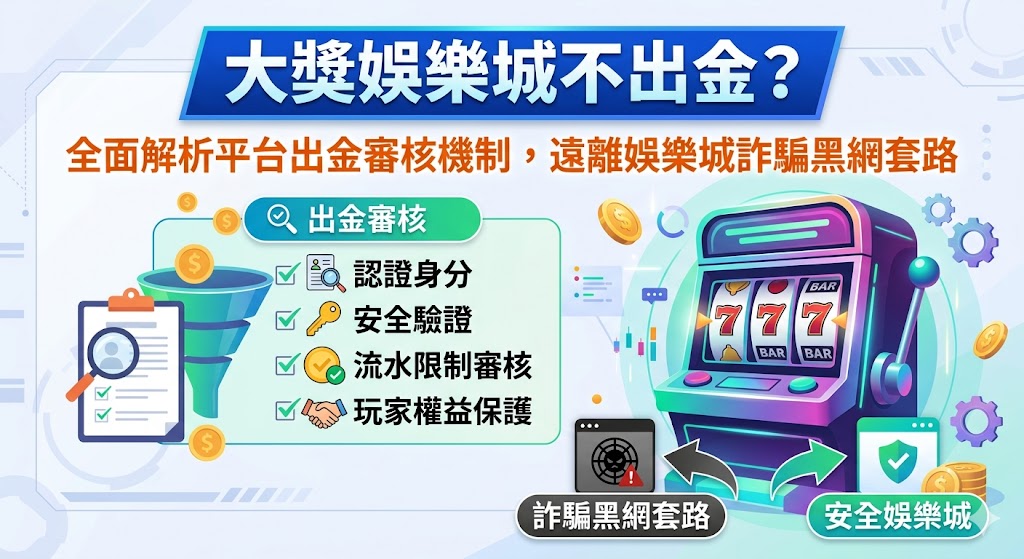 大獎娛樂城不出金？全面解析平台出金審核機制，遠離娛樂城詐騙黑網套路