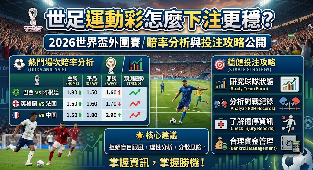 世足運動彩怎麼下注更穩？2026世界盃外圍賽賠率分析與投注攻略公開